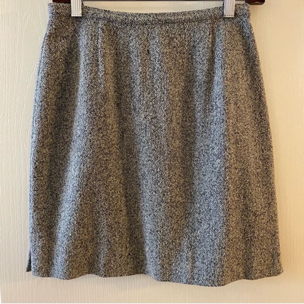 VINTAGE J. JILL Wool-Blend Mini Skirt in Grey
